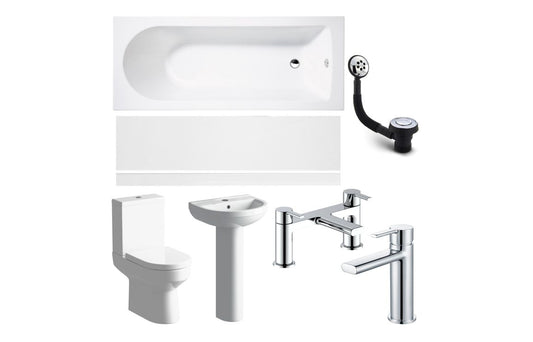 Elisa Sleek Bathroom Suite Chrome Finishes