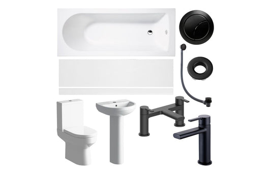 Elisa Sleek Bathroom Suite Black Finishes