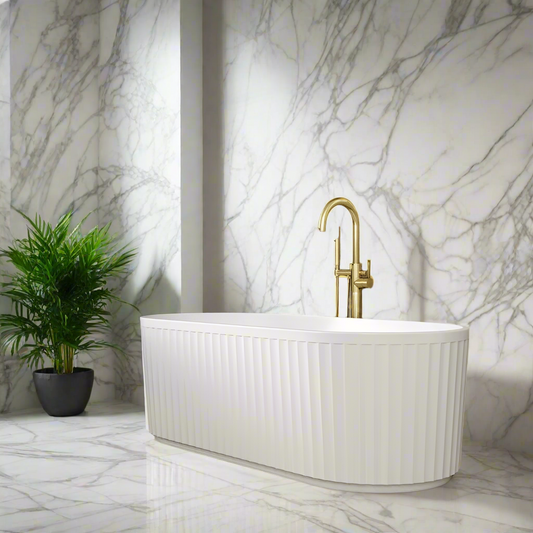 jadore fluted freestanding bath 1700x750x570mm, Baths, Free Standing Baths, Alessio, 1