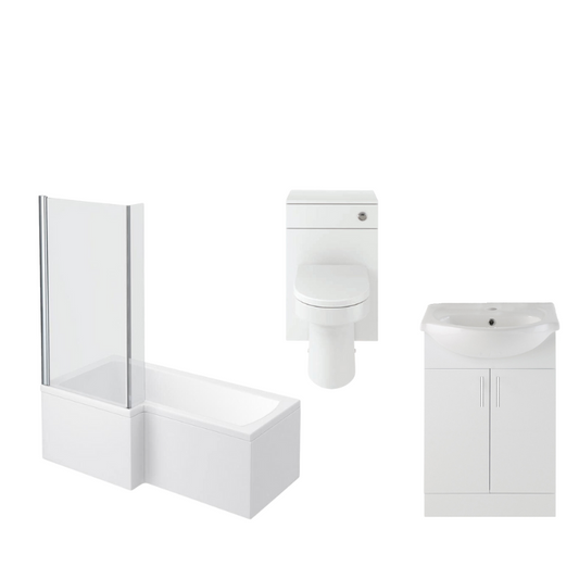 Lanza Shower Bath Suite 1700mm Left Hand Bath And Furniture