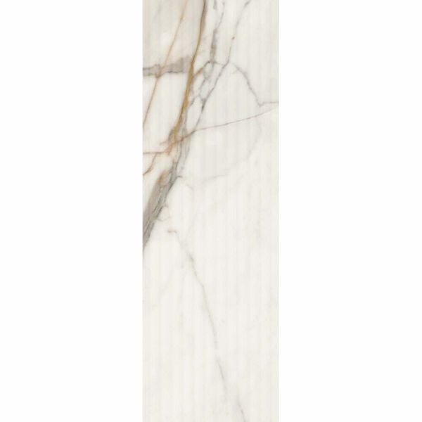 Cristallo White Structured Marble Effect Tiles 740x240mm