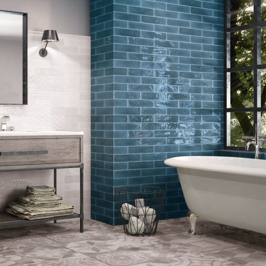 opal marine dark blue tiles 75x300mm, Ceramic Tiles, Metro  Tiles, Wall Tiles, Blue Tiles, 1