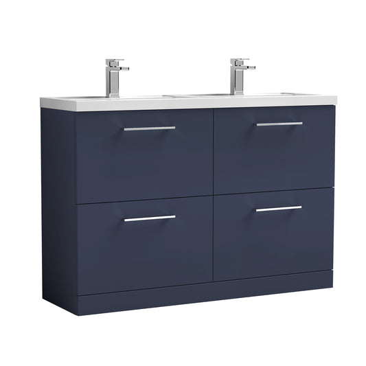 nuie 1200mm floor standing 4 drawer vanity double basinarn2933c, Nuie, Sink Vanity Unit, Basin Unit, 1
