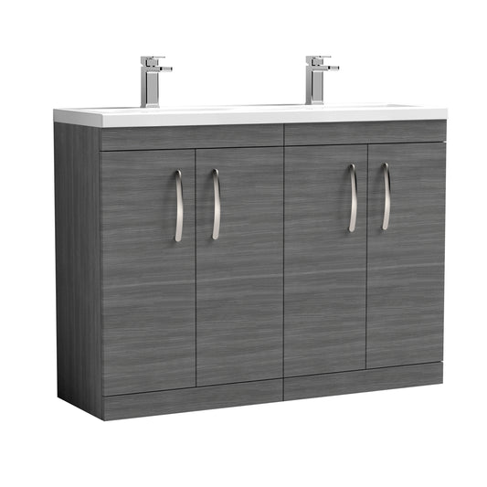 nuie 1200mm floor standing cabinet with double ceramic basinath025f, Nuie, Sink Vanity Unit, Basin Unit, 1