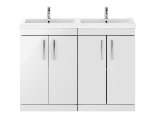 nuie 1200mm floor standing cabinet with double ceramic basinath027f, Nuie, Sink Vanity Unit, Basin Unit, 1