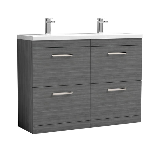 nuie 1200mm floor standing cabinet with double ceramic basinath032f, Nuie, Sink Vanity Unit, Basin Unit, 1