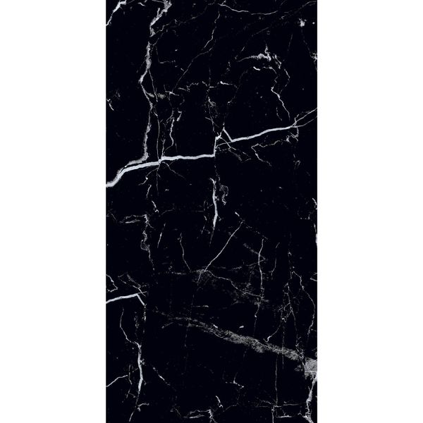 Genova Black Polished Marble Effect Tiles 1200x600mm