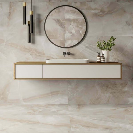 Signature Naza White Matt Marble Effect Tiles 1200x600