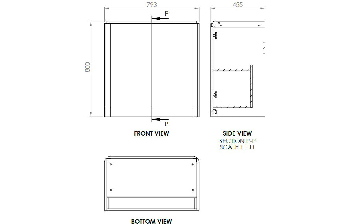 Calvino 800mm 2 Door Floor Standing Basin Unit - Matt Grey