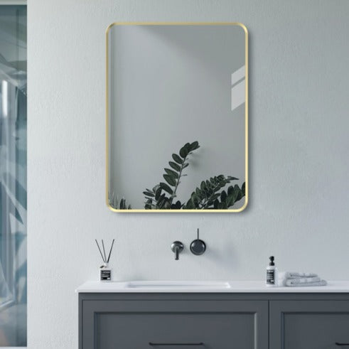 arto 600x800mm rectangle mirror brushed brass, Alessio, Mirrors, Standard Bathroom Mirrors, 1