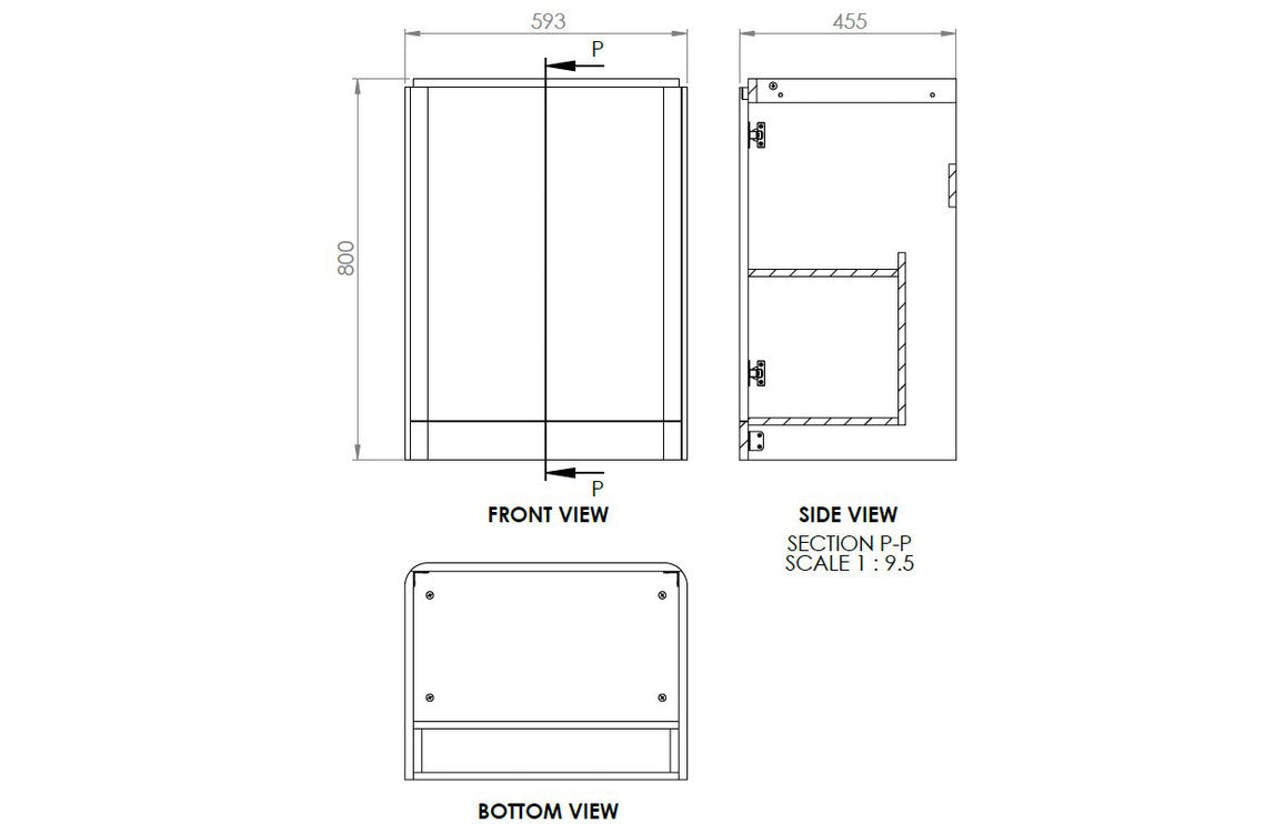 Calvino 600mm 2 Door Floor Standing Basin Unit - Matt Grey