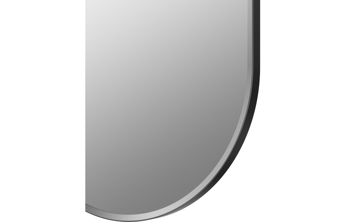 Arto 800x400mm Oblong Mirror - Matt Black