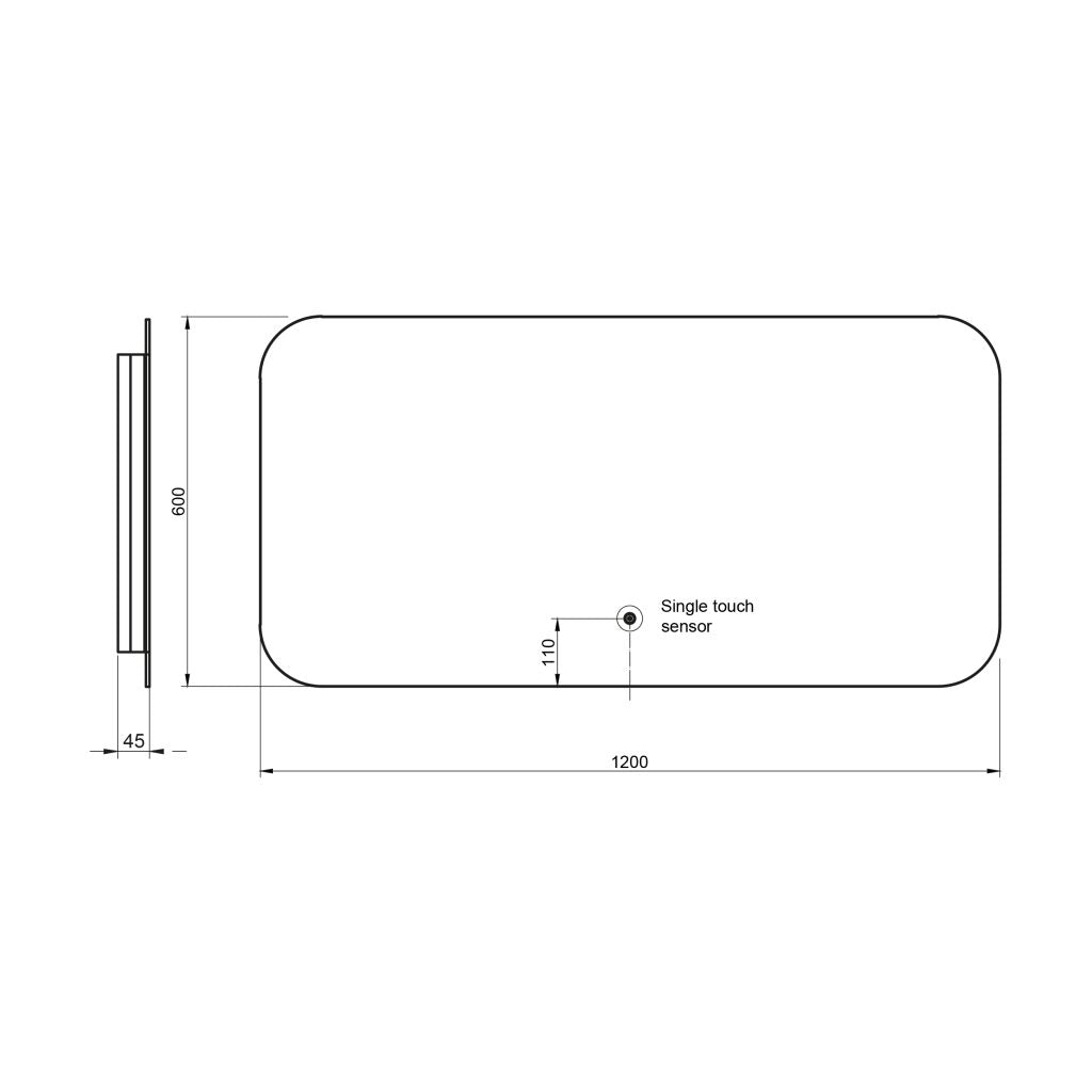 Aura Led Mirror W/Demister Pad 600X1200mm