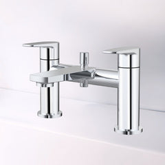 Carlo Chrome Bath Filler Tap with Shower Mixer Kit