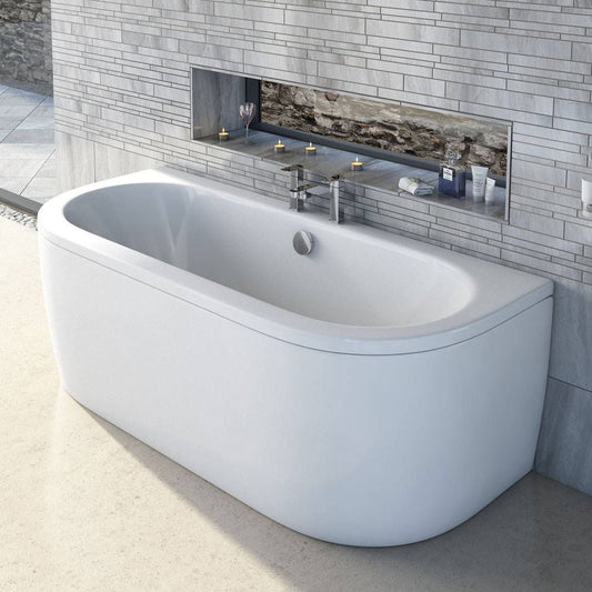 donatello back to wall bath 1700x750x600mm bath panel, Baths, Double Ended Baths, Straight Baths, Alessio, 1