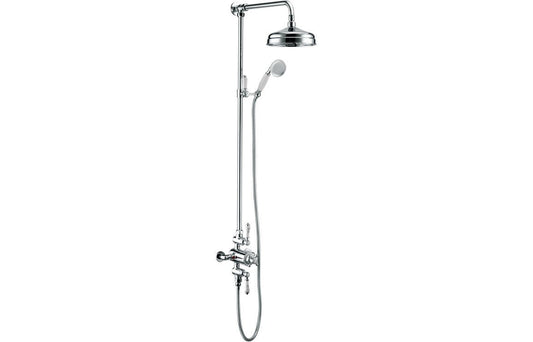 Elio Traditional Exposed Twin Outlet Shower Head & Riser - bathandtile