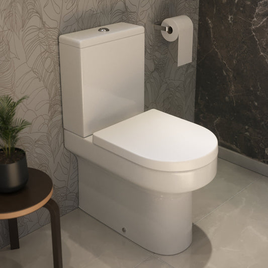 Elisa Close Coupled Fully Shrouded WC & Soft Close Toilet Seat - bathandtile