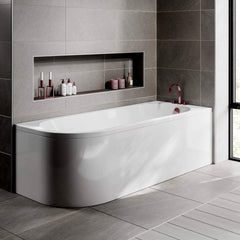 Enrico J Shape Corner Bath 1700x725x600mm & Bath Panel (RH)