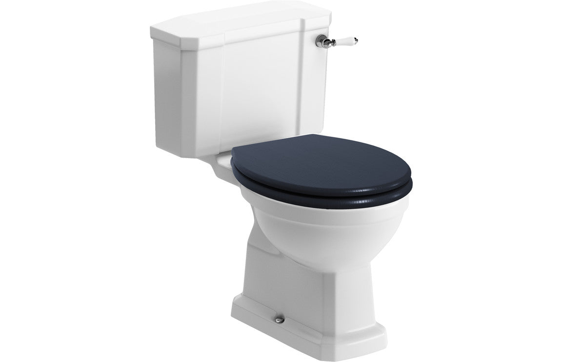 Florence Close Coupled WC & Indigo Ash Soft Close Toilet Seat - bathandtile