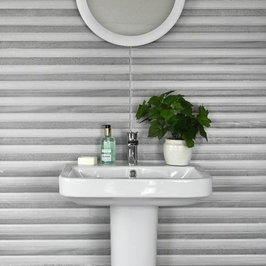kite stripe relieve decor gris tiles 600x200mm, Ceramic Tiles, Decor Tiles, Wall Tiles, Grey Tiles, 1