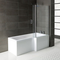 L-Shape Shower Bath Panel & Screen 1700x700-850x410mm (RH)