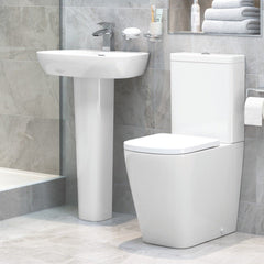 Luca Rimless Close Coupled Comfort Height WC & Soft Close Toilet Seat