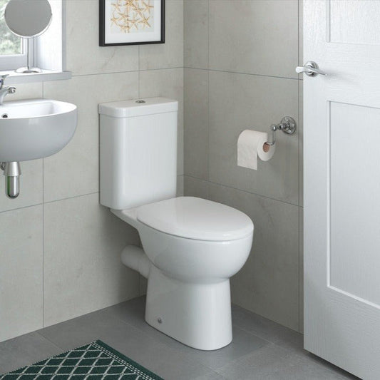 Marco Close Coupled Open Back WC & Soft Close Toilet Seat - bathandtile
