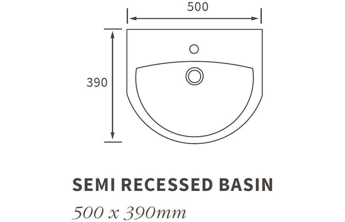 Marco Semi Recessed Basin 500x390mm 1TH - bathandtile