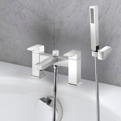 Zara Chrome Bath Filler Mixer Tap with Shower Kit