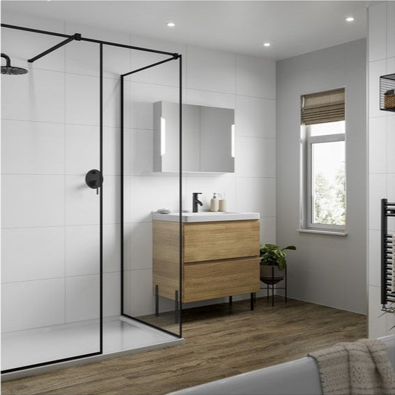 Multipanel Alpine White Tile Effect Wet Wall Shower Panel