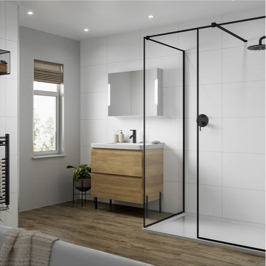 Multipanel Alpine White Tile Effect Shower Panel