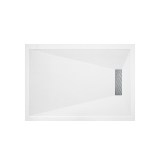 25mm linear 1000x800mm slim rectangular tray waste, Alessio, white, Anti-Slip Trays, Rectangular Trays, Shower Trays, 1