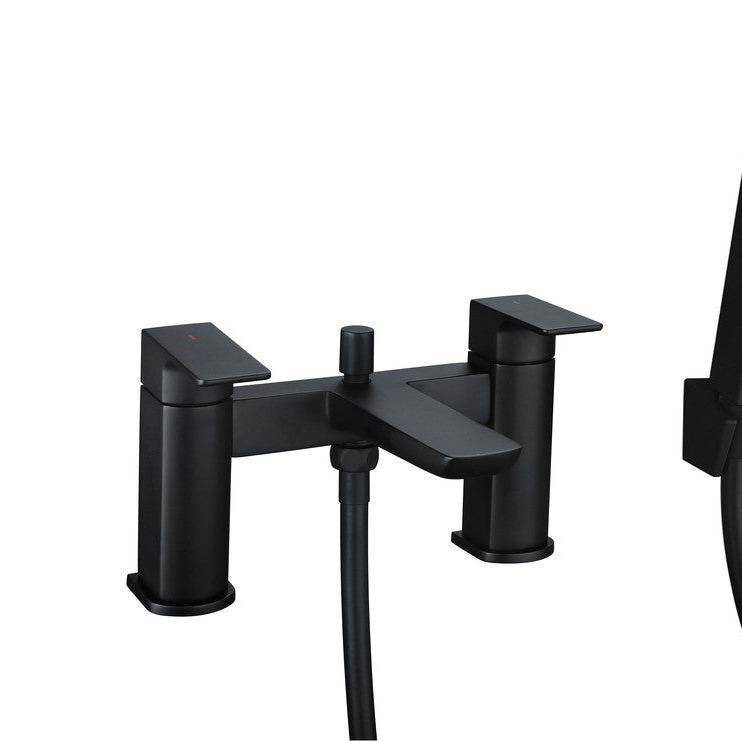 Antonio Matt Black Bath Mixer Tap with Shower Kit