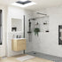 rosa 900mm black profile wetroom panel, Alessio, black, Shower Enclosures, Walk In Shower Enclosures, 1