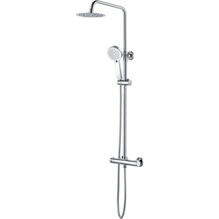 Amalia Thermostatic Bar Mixer Shower with Round Handset & Overhead