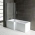 l shape shower bath panel screen 1700x700 850x410mm lh, Baths, Shower Baths, Alessio, 1
