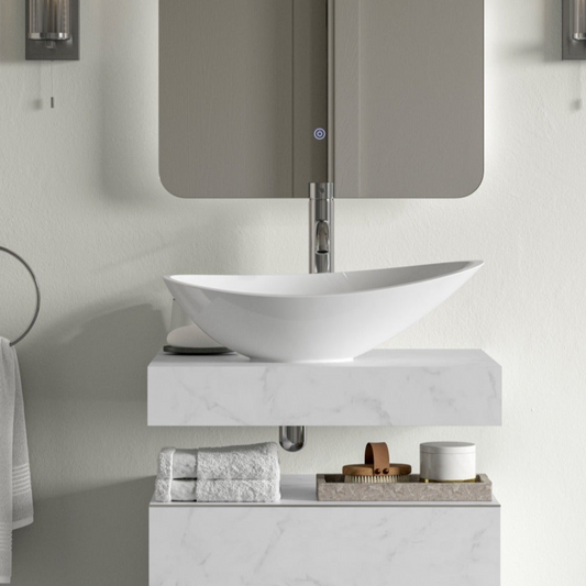 cameo resin washbowl white 564x323mm, Alessio, Basins, Counter Top Bowl , 1