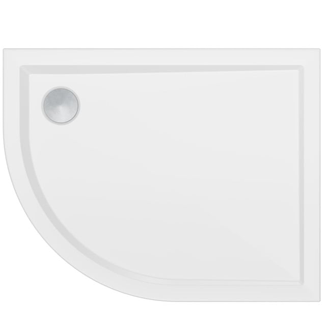 40mm Deluxe 900x760mm Offset Quadrant Shower Tray & Waste - Left Hand