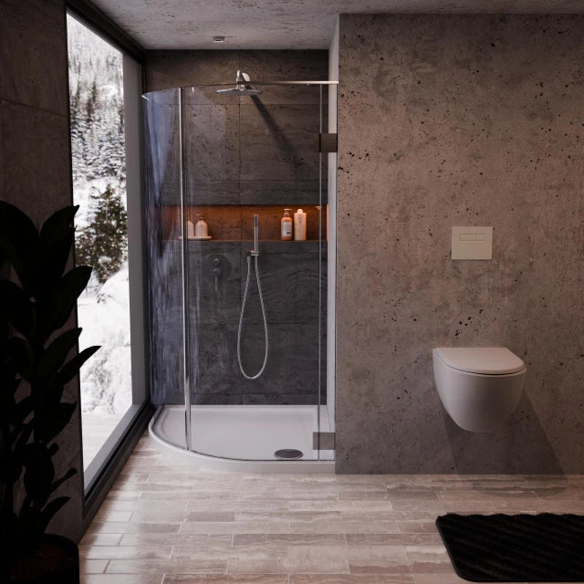 40mm Deluxe 800x800mm Quadrant Shower Tray & Waste