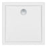 White rectangular shower tray with rounded corners on a white background