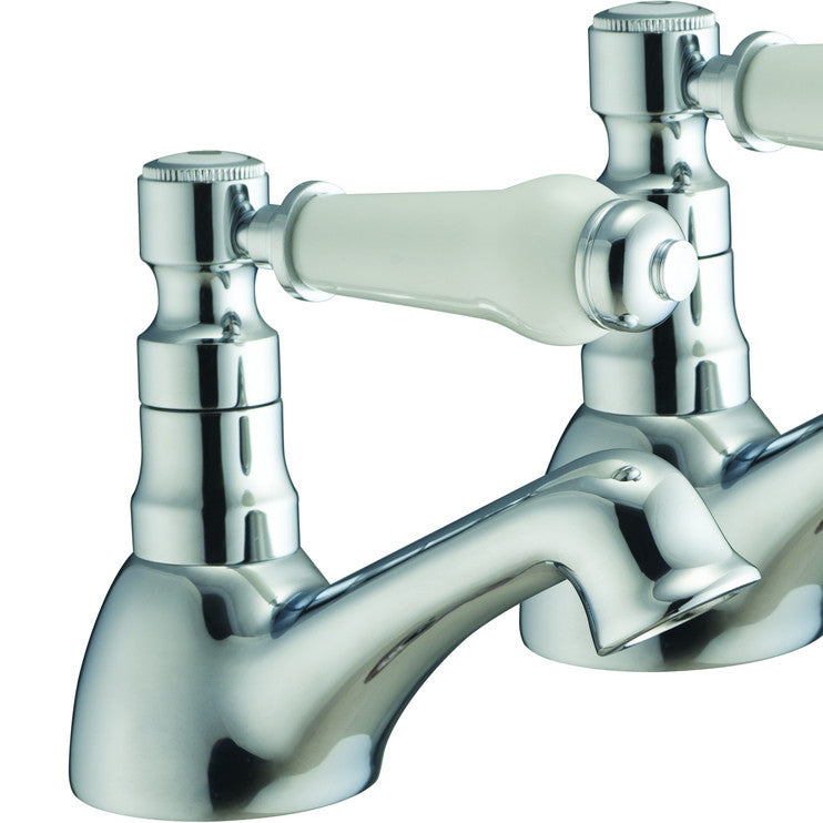 Loretta Bath Pillar Taps Chrome