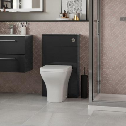 Vito 500mm Floor Standing WC Unit - Anthracite Gloss