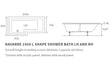 lucio l shape shower bath 1500x850x560mm lh, Baths, Shower Baths, Alessio, 4