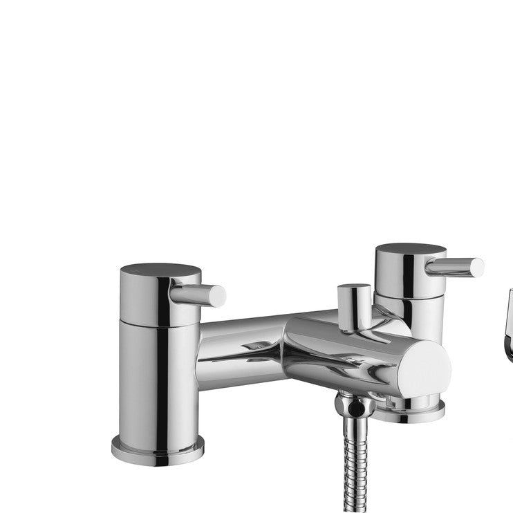 Lanzo Chrome Bath Filler Tap with Shower Mixer Kit