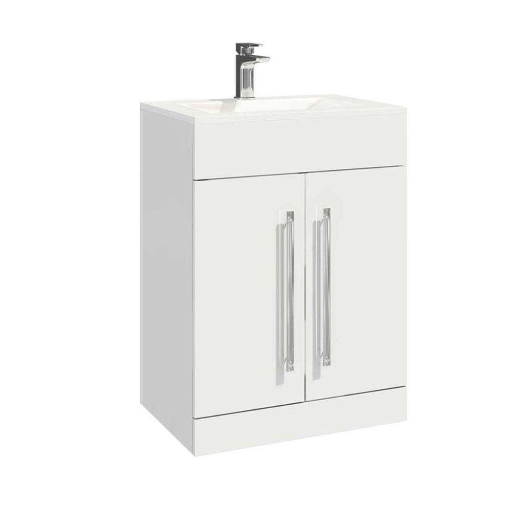 Lili 1100 Combination Toilet Basin Unit - Gloss White RH - Chrome Handles