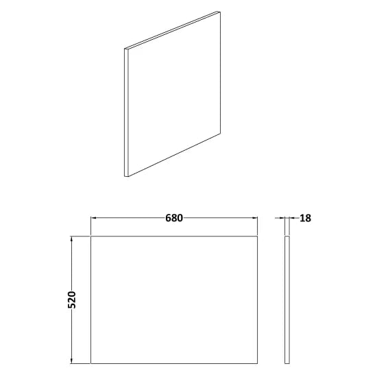 Nuie Square Shower Bath End Panel