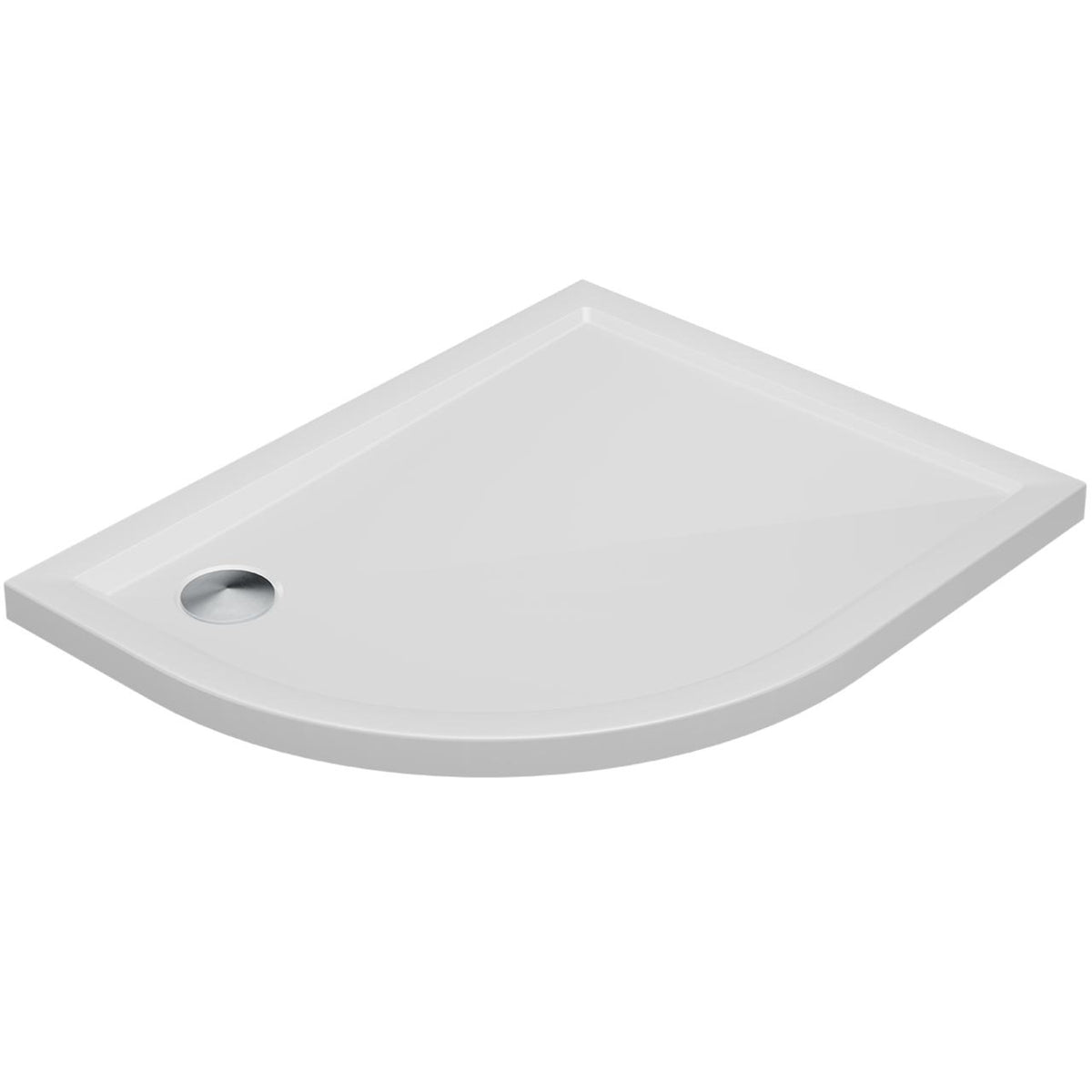 40mm Deluxe 900x760mm Offset Quadrant Shower Tray & Waste - Left Hand