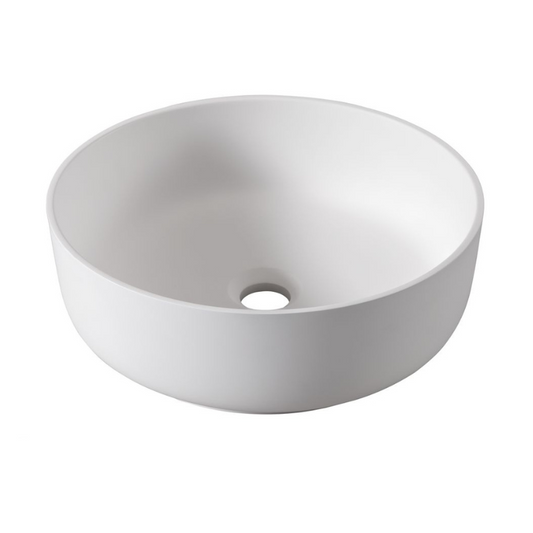 Abode Cava 375mm Round Basin - Chalk White
