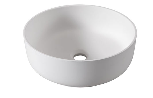 Abode Cava 375mm Round Basin - Chalk White