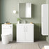 Arno Gloss White 800mm Floor Standing 2 Door Vanity & Mid Edge Basin
